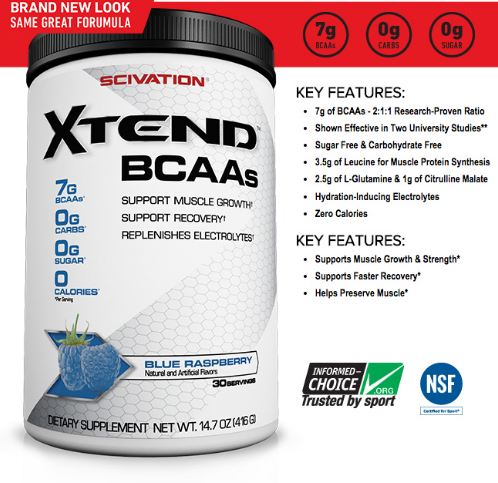 xtend bcca integratore per recuperare meglio, arricchito con glutammina e citrullina